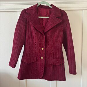 70s Vintage Western Union Made in the USA Burgundy Coat Wardrobe Maker MEDIUM